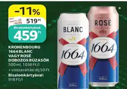 Auchan KRONENBOURG 1664 BLANC VAGY ROSÉ DOBOZOS BÚZASÖR ajánlat