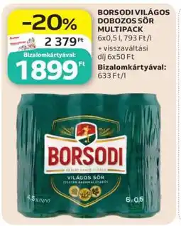Auchan BORSODI VILÁGOS DOBOZOS SÖR MULTIPACK ajánlat