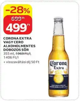 Auchan CORONA EXTRA VAGY CERO ALKOHOLMENTES DOBOZOS SÖR ajánlat