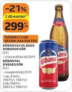 Auchan Kőbányai Világos Dobozos Sör ajánlat