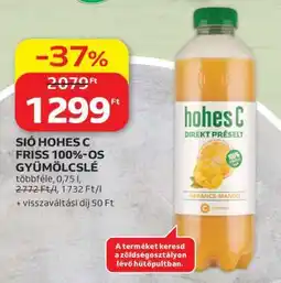 Auchan Sió Hohes C Friss 100%-os Gyümölcslé ajánlat