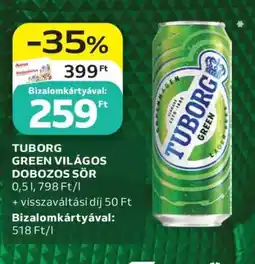 Auchan TUBORG GREEN VILÁGOS DOBOZOS SÖR ajánlat