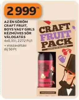Auchan AZ ÉN SÖRÖM CRAFT FRUIT, BOYS VAGY GIRLS KÉZMŰVES SÖR VÁLOGATÁS ajánlat