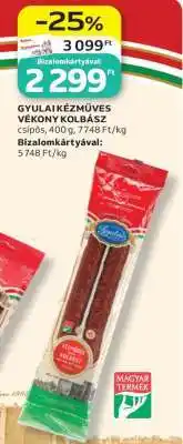 Auchan Gyulai kézműves vékony kolbász ajánlat