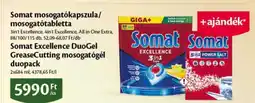 EcoFamily Somat Excellence DuoGel GreaseCutting mosogatógél duopack ajánlat