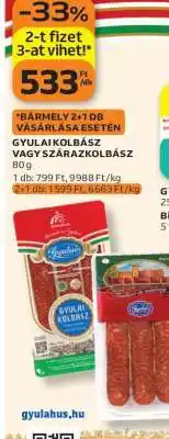 Auchan Gyulai Kolbász vagy Szárazkolbász ajánlat