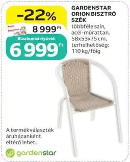 Auchan GARDENSTAR ORION BISZTRÓ SZÉK ajánlat