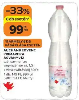 Auchan Auchan Kedvenc Primavera Ásványvíz ajánlat