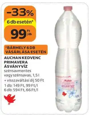 Auchan Auchan Kedvenc Primavera Ásványvíz ajánlat