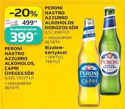Auchan PERONI NASTRO AZZURRO ALKOHOLMENTES ÜVEGES SÖR ajánlat