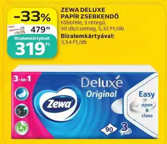 Auchan Zewa Deluxe papír zsebkendő ajánlat