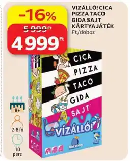 Auchan Vízálló! Cica Pizza Taco Gida Sajt Kártyajáték ajánlat