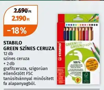 STABILO GREEN SZÍNES CERUZA