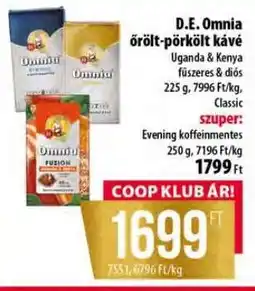 Coop D.E. Omnia őrölt-pörkölt kávé ajánlat
