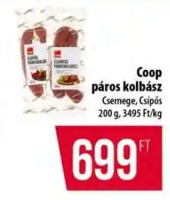 Coop Coop páros kolbász ajánlat