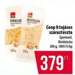 Coop Coop 8 tojásos száraztészta ajánlat