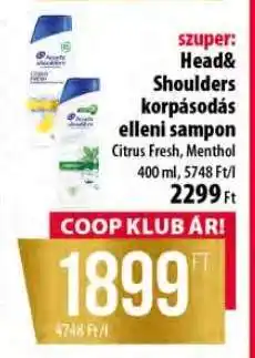 Coop Head&Shoulders korpásodás elleni sampon ajánlat
