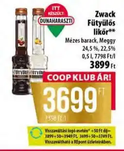 Coop Zwack Fütyülős likőr ajánlat