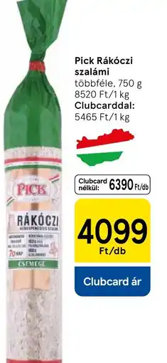 Tesco Pick Rákóczi szalámi ajánlat