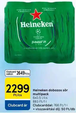 Tesco Heineken dobozos sör multipack ajánlat