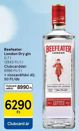 Tesco Beefeater London Dry gin ajánlat