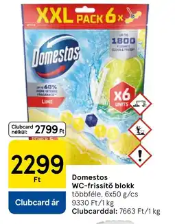 Tesco Domestos WC-frissítő blokk ajánlat
