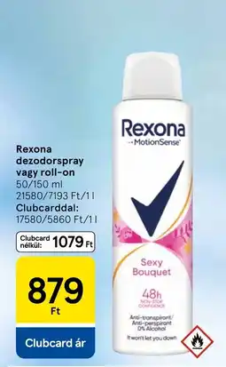 Tesco Rexona dezodorspray vagy roll-on ajánlat