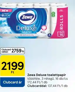 Tesco Zewa Deluxe toalettpapír ajánlat