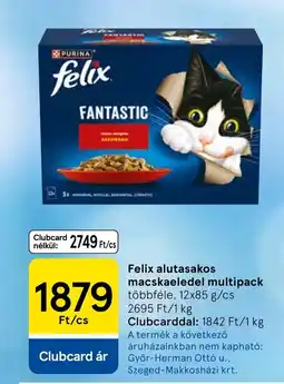 Tesco Felix alutasakos macskaeledel multipack ajánlat