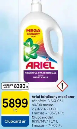 Tesco Ariel folyékony mosószer ajánlat