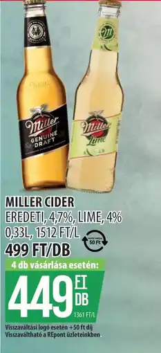 Coop Miller cider ajánlat