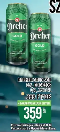 Coop Dreher gold sör 5%, dobozos ajánlat