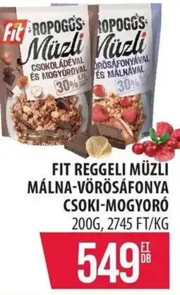 Coop Fit reggeli müzli málna-vörösáfonya csoki-mogyoró ajánlat