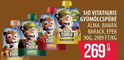 Coop Sió vitatigris gyümölcspüré alma, banán barack, eper ajánlat