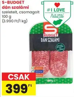 Spar Market S-BUDGET dán szalámi ajánlat