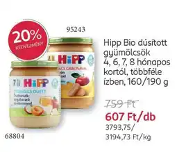 Rossmann Hipp Bio dúsított gyümölcsök ajánlat