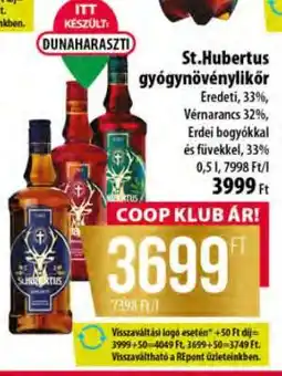 Coop St. Hubertus gyógynövénylikőr ajánlat
