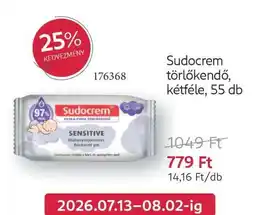 Rossmann Sudocrem törlőkendő, kétféle, 55 db ajánlat