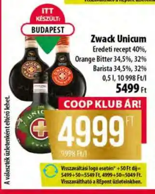 Coop Zwack Unicum ajánlat
