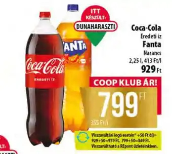 Coop Coca-Cola Eredeti íz / Fanta Narancs ajánlat