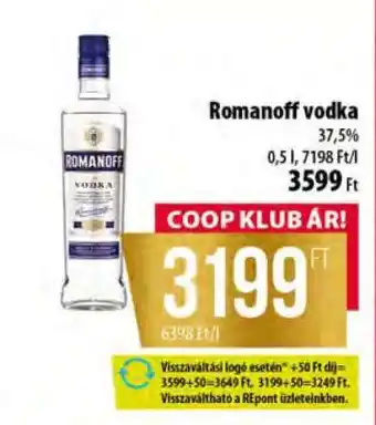 Coop ROMANOFF Vodka ajánlat