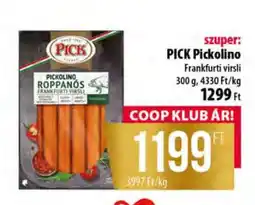 Coop PICK Pickolino frankfurti virsli ajánlat