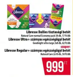 Coop Libresse Regular+ szárnyas egészségügyi betét ajánlat