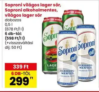 Soproni világos lager sör, Soproni alkoholmentes világos lager sör