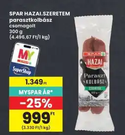 Interspar SPAR HAZAI.SZERETEM parasztkolbász ajánlat