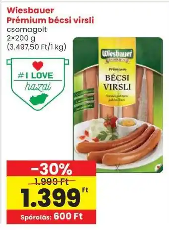 Interspar Wiesbauer Prémium bécsi virsli ajánlat
