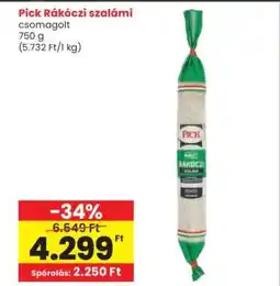 Interspar PICK Rákóczi szalámi ajánlat