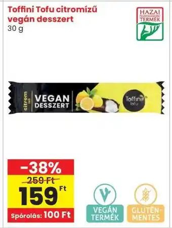 Interspar Toffini Tofu citromízű vegán desszert ajánlat