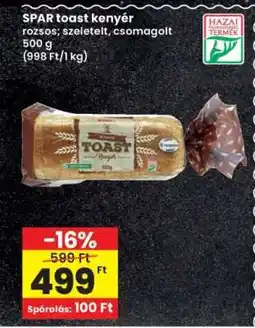 Interspar SPAR toast kenyér ajánlat