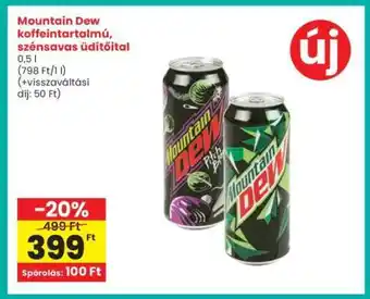 Interspar Mountain Dew koffeintartalmú, szénsavas üdítőital ajánlat